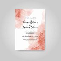 Wedding invitation with abstract watercolor background vector