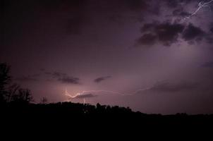 branched lightning in the night on a party photo