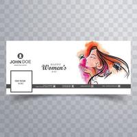 Modern womens day banner card design vector