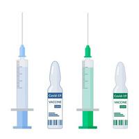 una vacuna para la prevención de la infección por coronavirus causada por el virus sars-cov-2. contra la epidemia de covid-19. ampollas verdes y azules con solución para administración intramuscular vector