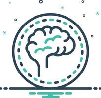 Mix icon for brain vector