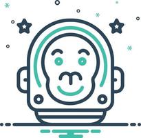 Mix icon for monkey of the space vector