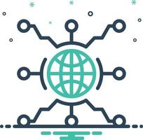 Mix icon for global networking vector