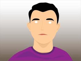 man with a disappointed expression, flat design vector