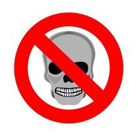 illustration of a danger symbol, with skull skull motifs and prohibited signs vector