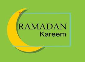 ramadan kareem greeting design with moon icon. green background. vector template