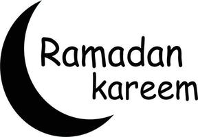 ramadan kareem greeting design with moon icon. white background. black texture. vector template