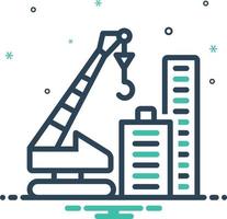 Mix icon for crane building vector