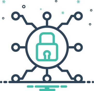 Mix icon for secure connection vector