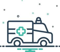 Mix icon for ambulance vector