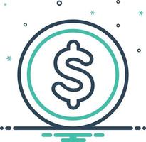 Mix icon for dollar vector