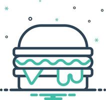 icono de mezcla para hamburguesa vector