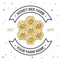 Honey farm badge. Vector. Concept for shirt, print, stamp or tee. Vintage typography design with honey silhouette. Retro design for honey bee farm business vector