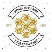 Honey farm badge. Vector. Concept for shirt, print, stamp or tee. Vintage typography design with honey silhouette. Retro design for honey bee farm business vector