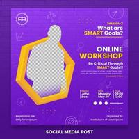 Online workshop social media banner template vector