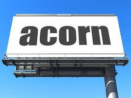 acorn word on billboard