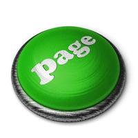 page word on green button isolated on white photo