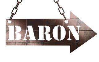 baron word on metal pointer photo