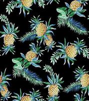 Pineapple seamless pattern with dark base vector file