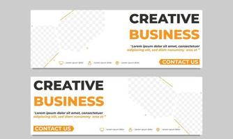 creative business horizontal banner template vector