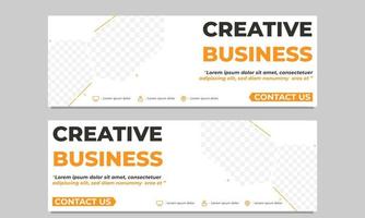 plantilla de banner horizontal de negocios creativos vector