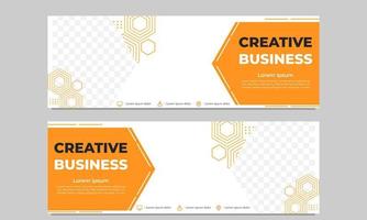 creative business horizontal banner template vector