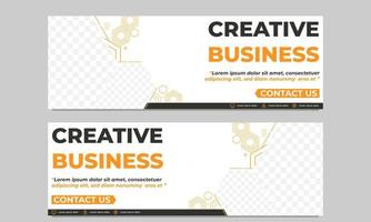 creative business horizontal banner template vector