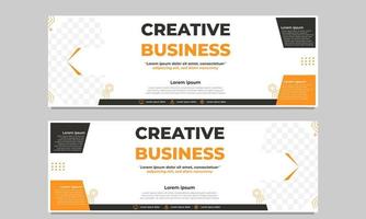 plantilla de banner horizontal de negocios creativos vector