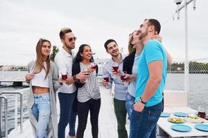 Friends congratulate his friend on his birthday photo