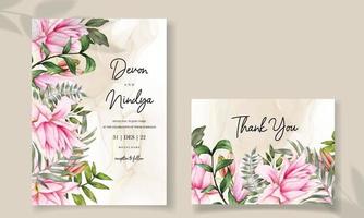 wedding invitation card template set vector