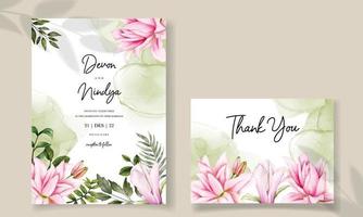 wedding invitation card template set vector