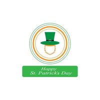 Happy St Patrick's Day Vector Round Label Stock Vector Illustration