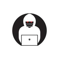 Hacker icon logo vector background