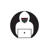 Hacker icon logo vector background