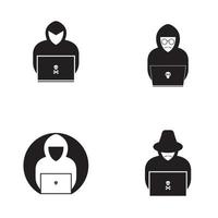 Hacker icon logo vector background