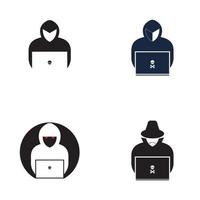 Hacker icon logo vector background
