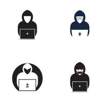 fondo de vector de logotipo de icono de hacker