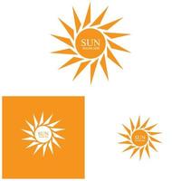 plantilla de logotipo de icono de ilustración de vector de sol