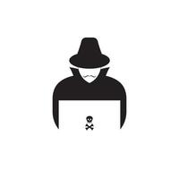 fondo de vector de logotipo de icono de hacker