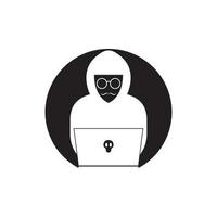 Hacker icon logo vector background