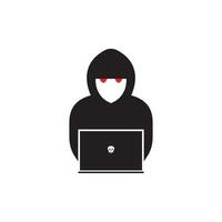 Hacker icon logo vector background