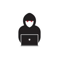 fondo de vector de logotipo de icono de hacker