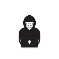 Hacker icon logo vector background