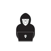 Hacker icon logo vector background