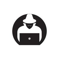 Hacker icon logo vector background
