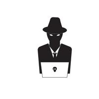 Hacker icon logo vector background