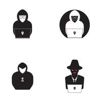 fondo de vector de logotipo de icono de hacker