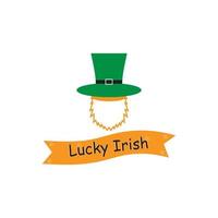 Happy St Patrick's Day Vector Round Label Stock Vector Illustration