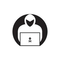 fondo de vector de logotipo de icono de hacker