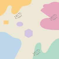 abstract background. Hand drawn various shapes and doodle objects. Modern contemporary trendy vector illustration. Each background is isolated. pastel colors